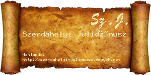 Szerdahelyi Juliánusz névjegykártya